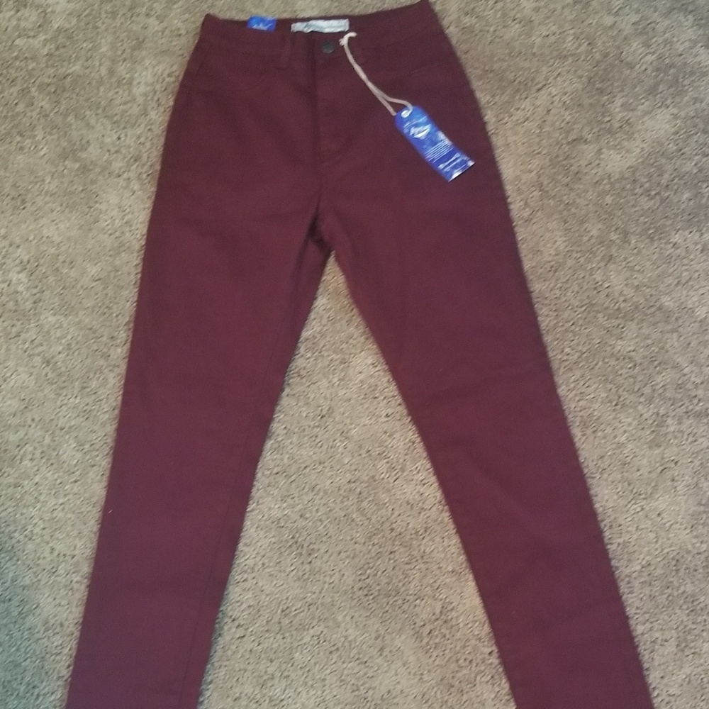 Burgundy jeans